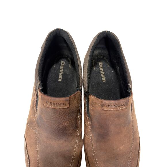 Dunham Men\'s 10.5 Battery Park slip-on shoes brown/Nubuck waterproof Walking